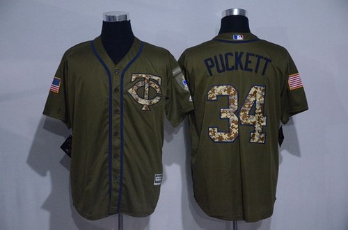 Kirby Puckett Minnesota Twins green Salute To Service jersey