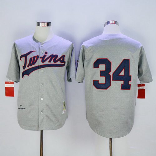 Kirby Puckett Minnesota Twins gray Throwback jersey