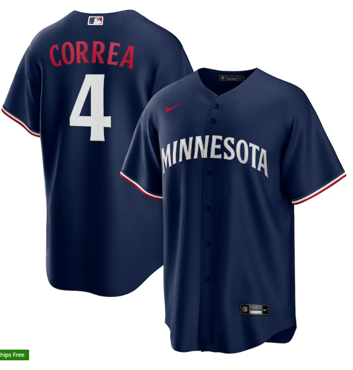 Carlos Correa Minnesota Twins navy jersey