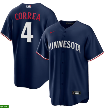 Carlos Correa Minnesota Twins navy jersey