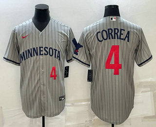 Carlos Correa Number Minnesota Twins grey Home jersey