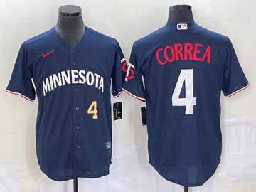 Carlos Correa Number Minnesota Twins navy jersey