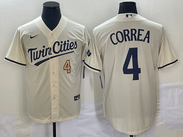 Carlos Correa Number Minnesota Twins cream City Connect jersey
