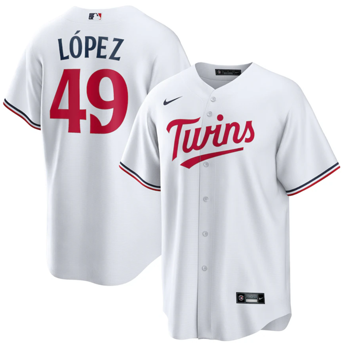 Pablo López Minnesota Twins navy jersey