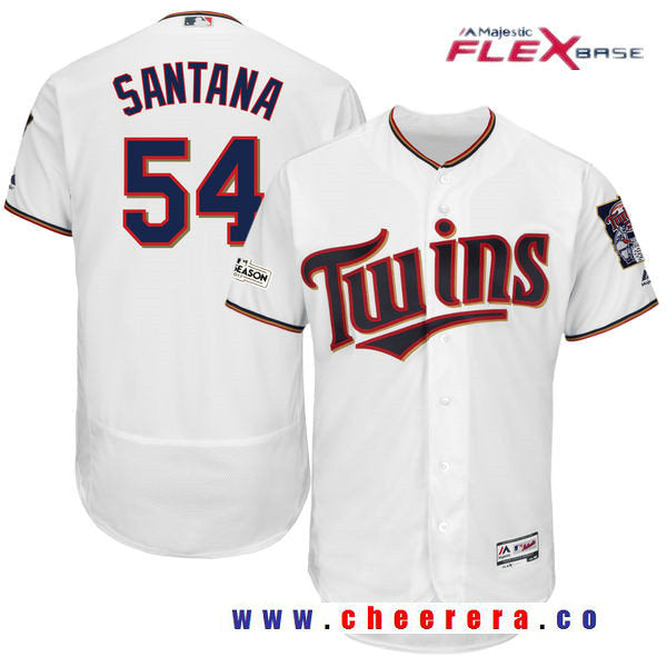 Ervin Santana Majestic Minnesota Twins white jersey