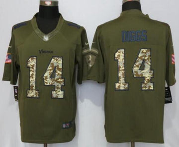 Stefon Diggs Minnesota Vikings green Salute To Service jersey
