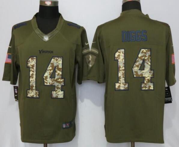 Stefon Diggs Minnesota Vikings green Salute To Service jersey