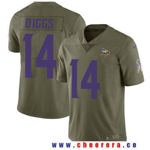 Stefon Diggs Minnesota Vikings olive Salute To Service jersey