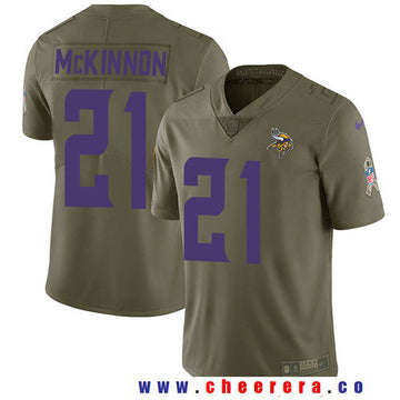 Jerick McKinnon Minnesota Vikings olive Salute To Service jersey