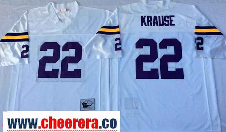 Paul Krause Minnesota Vikings white Throwback jersey