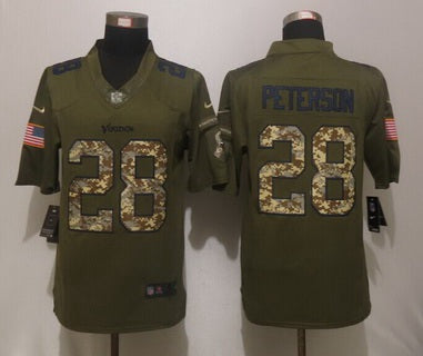 Adrian Peterson Minnesota Vikings green Salute To Service jersey