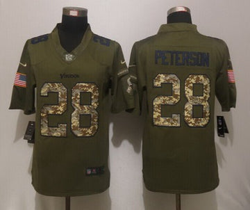 Adrian Peterson Minnesota Vikings green Salute To Service jersey