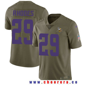 Xavier Rhodes Minnesota Vikings olive Salute To Service jersey