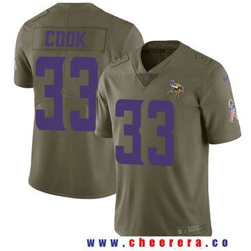 Dalvin Cook Minnesota Vikings olive Salute To Service jersey