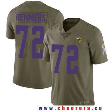 Mike Remmers Minnesota Vikings olive Salute To Service jersey