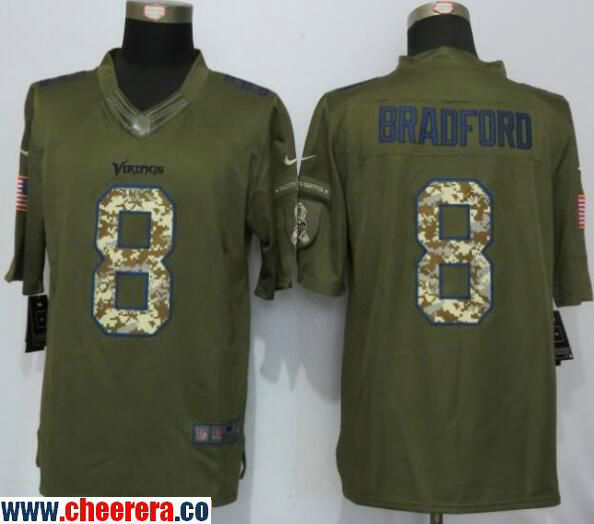 Sam Bradford Minnesota Vikings green Salute To Service jersey