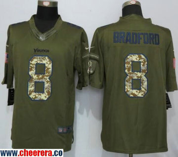 Sam Bradford Minnesota Vikings green Salute To Service jersey