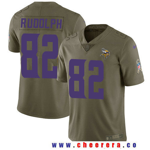 Kyle Rudolph Minnesota Vikings olive Salute To Service jersey