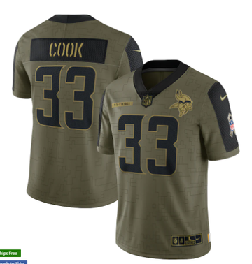 Dalvin Cook Nike Minnesota Vikings olive Salute To Service jersey
