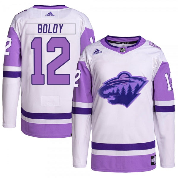 Matthew Boldy Minnesota Wild white jersey