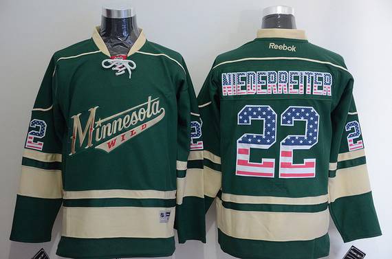 Nino Niederreiter Reebok Minnesota Wild green Alternate jersey