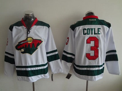 Charlie Coyle Reebok Minnesota Wild white Away jersey