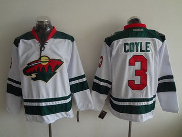 Charlie Coyle Reebok Minnesota Wild white Away jersey