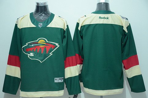 Blank Reebok Minnesota Wild green Stadium Series jersey