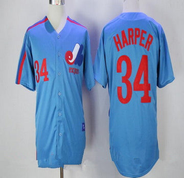 Bryce Harper Majestic Washington Nationals royal Cooperstown jersey