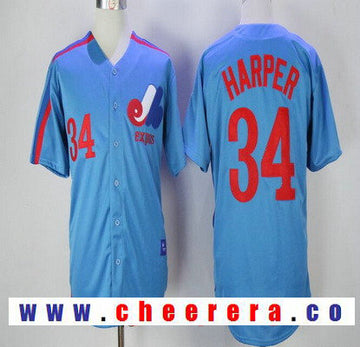 Bryce Harper Majestic Washington Nationals royal Cooperstown jersey