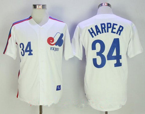 Bryce Harper Majestic Washington Nationals white Cooperstown jersey