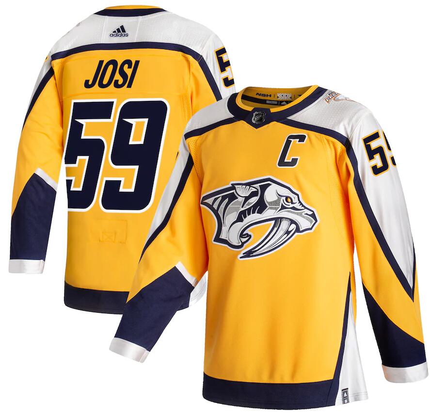 Roman Josi Nashville Predators yellow Reverse Retro jersey