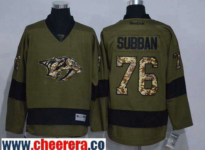 P. K. Subban Nashville Predators green Salute To Service jersey
