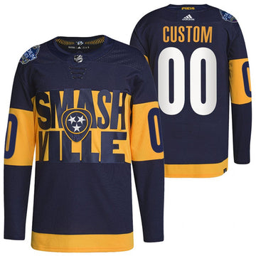 Custom Nashville Predators navy Stadium Series jersey