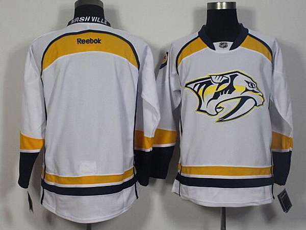 Custom Nashville Predators white Away jersey