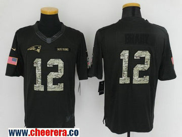 Tom Brady New England Patriots black Salute To Service jersey