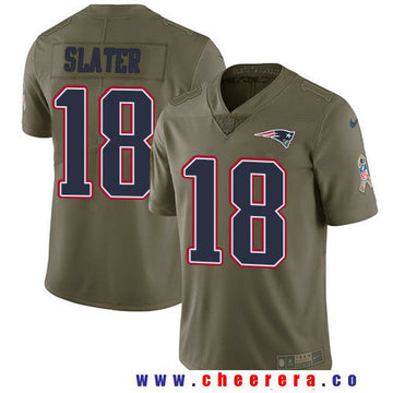 Matthew Slater New England Patriots olive Salute To Service jersey