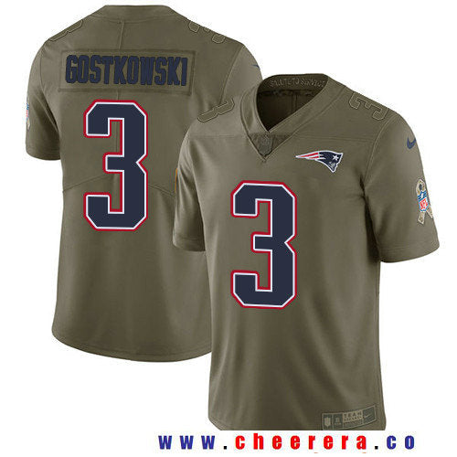 Stephen Gostkowski New England Patriots olive Salute To Service jersey