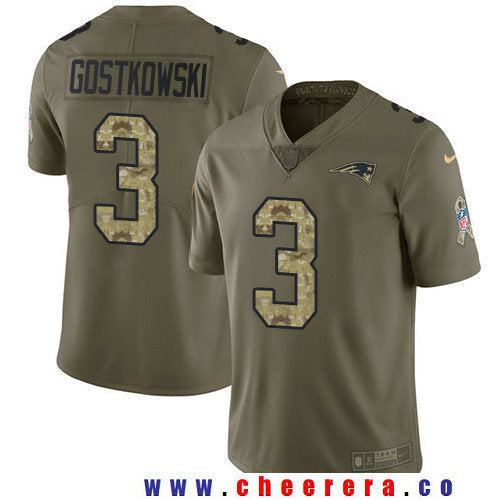 Stephen Gostkowski New England Patriots olive Salute To Service jersey