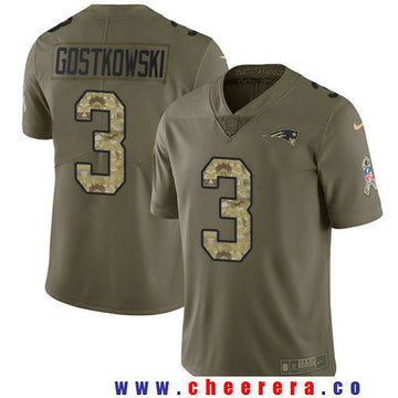 Stephen Gostkowski New England Patriots olive Salute To Service jersey