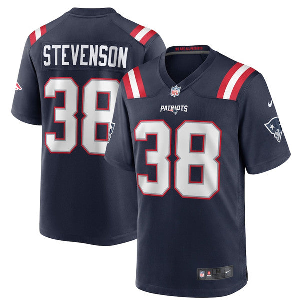 Rhamondre Stevenson New England Patriots navy Limited jersey
