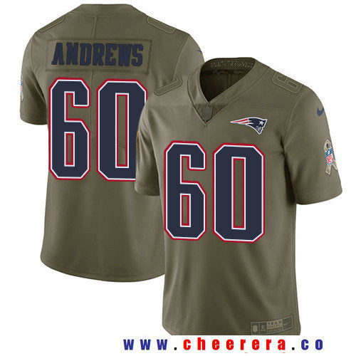 David Andrews New England Patriots olive Salute To Service jersey