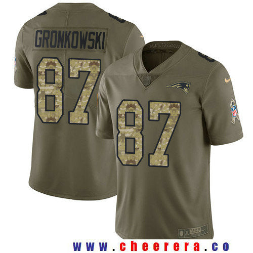 Rob Gronkowski New England Patriots olive Salute To Service jersey