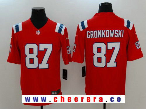Rob Gronkowski New England Patriots red Vapor jersey