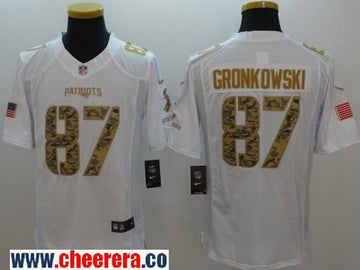 Rob Gronkowski New England Patriots white Salute To Service jersey