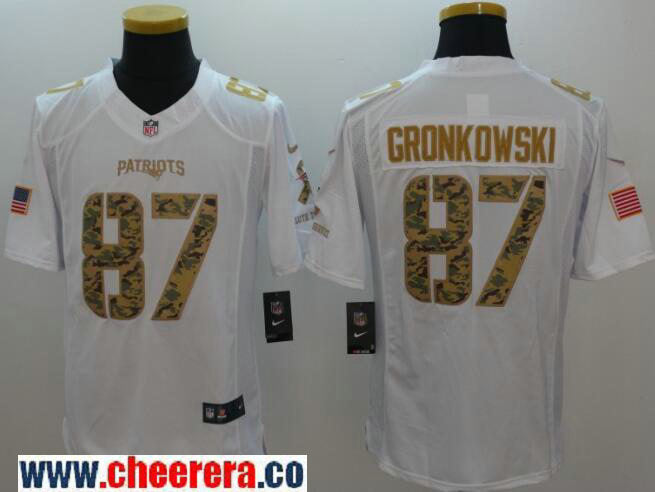 Rob Gronkowski New England Patriots white Salute To Service jersey