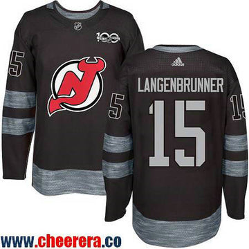 New Jamie Langenbrunner New Jersey Devils black jersey