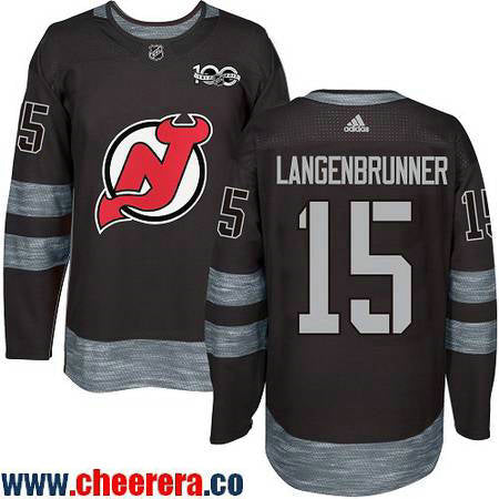 New Jamie Langenbrunner New Jersey Devils black jersey