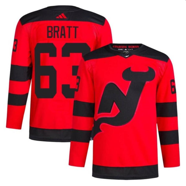 New Jesper Bratt New Jersey Devils red Stadium Series jersey