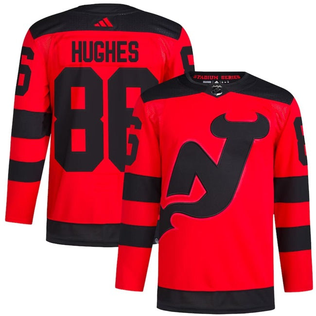 New Jack Hughes New Jersey Devils red Stadium Series jersey